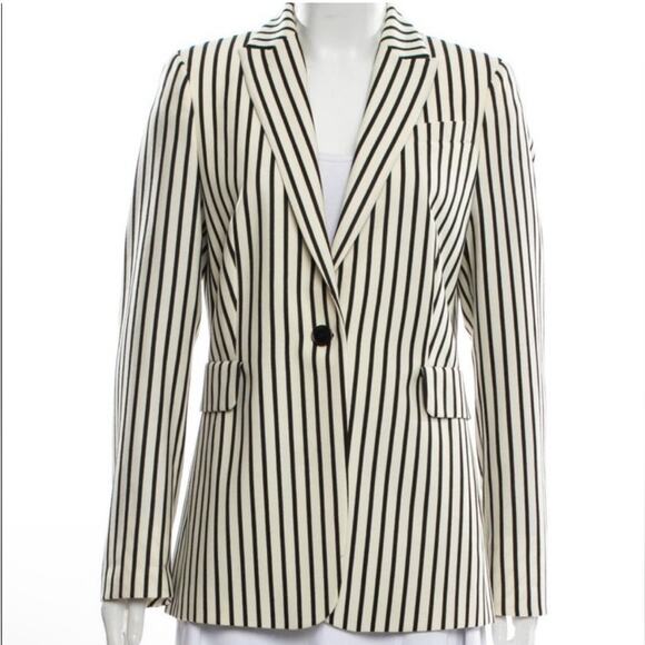 Akris Punto Striped One Button Wool Blazer Size 8 - Picture 1 of 11